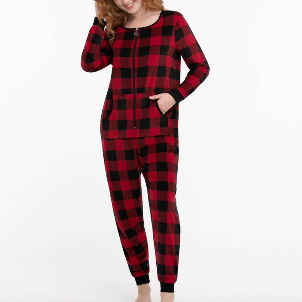 Ricki's Plaid Romper PJ's NWT